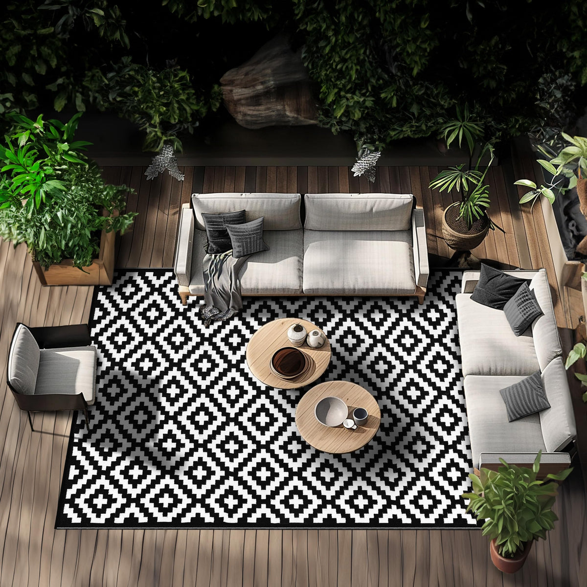 180 × 270 cm Nirvana Reversible Plastic Outdoor Rug