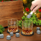 Whisky Glass Gift Set, Whisky Stones, Whisky Gift Sets for Men, 8 Whisky Stones, 2 Crystal Whisky Glasses, Wooden Box Gift, Birthday Gifts for Men, Dad, Husband, Valentine's Day/Father's Day
