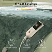 Silky Plush Electric Heated Throw Blanket – 6 Heat Levels, 10H Auto-Off, Machine Washable