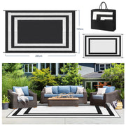 150 × 245 cm Black & White Reversible Outdoor Mat