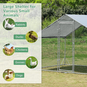 Galvanised Walk-In Poultry Run with Spire Cover – 3 Sizes