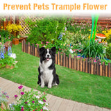 Outdoor Garden Wooden Fence Flexible Decorative Mini Border Expanding DIY Edging Tree Fence for Landscape Yard Maintenance Lawn (Design 2)