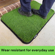 Mattitude Outdoor Dust-Off Mat 90 x 60cm - Artifical Grass 40mm Pile Turf Dirt Trapper, Weatherproof, Non-Slip, Washable & Easy Clean - for Home Entryway, Garage, Camping, Caravan