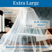 Extra-Large Untreated Hanging Mosquito Net – 8.5ft High, 34in Hoop