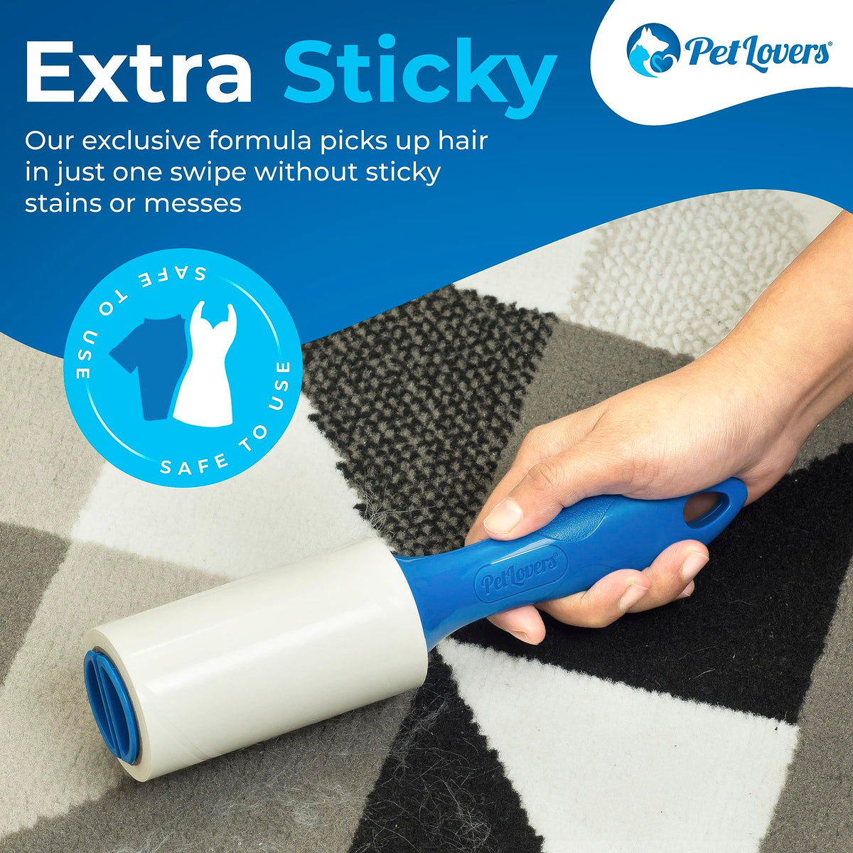 Extra-Sticky Lint Roller Set – 450 Easy-Peel Sheets