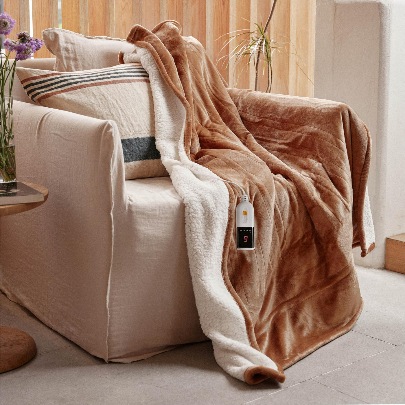 Silky Plush Electric Heated Throw Blanket – 6 Heat Levels, 10H Auto-Off, Machine Washable