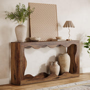 160 cm Farmhouse Console Table with Storage – Brown
