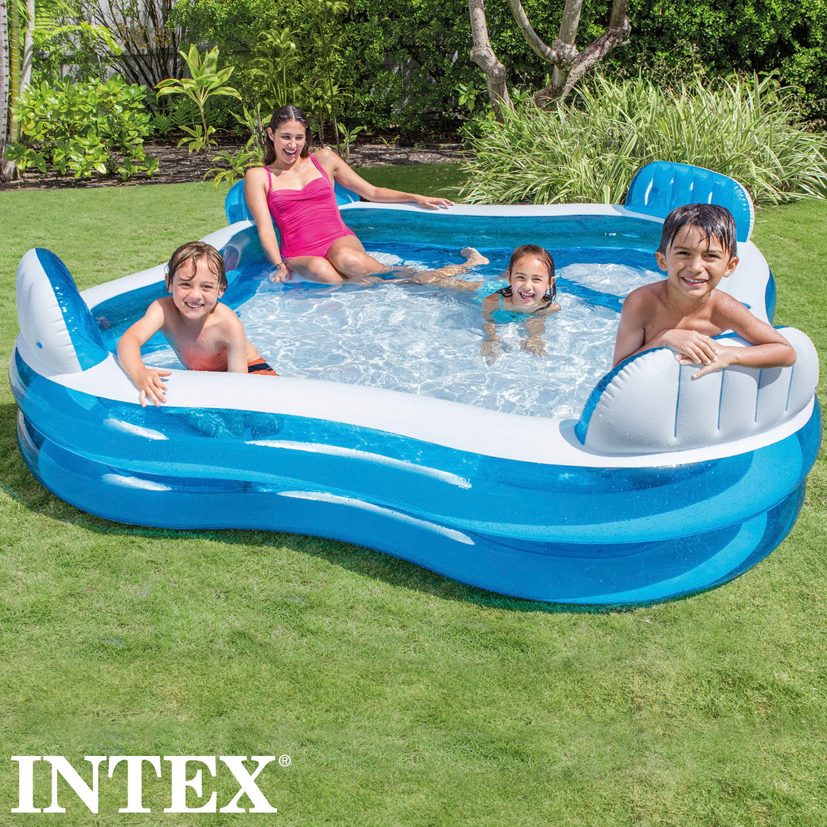 Intex 229 cm Family Lounge Pool with 4 Seats – 990 L