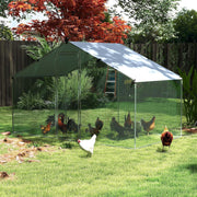 310 × 170 × 190 cm Galvanised Walk-In Poultry Run with Oxford Canopy