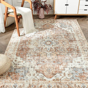 152 × 213 cm Brick-Red Persian-Style Foldable Rug