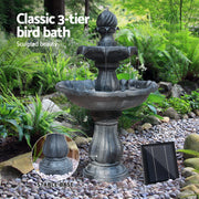 93 cm 3-Tier Solar Bird-Bath Fountain – 9V