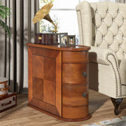 Solid-Wood 2-Drawer Narrow End Table – Walnut