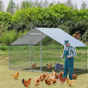 Galvanised Walk-In Poultry Run with Spire Cover – 3 Sizes
