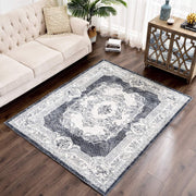 200 × 200 cm Grey & White Imitation-Cashmere Area Rug