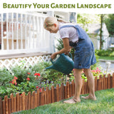 Outdoor Garden Wooden Fence Flexible Decorative Mini Border Expanding DIY Edging Tree Fence for Landscape Yard Maintenance Lawn (Design 2)