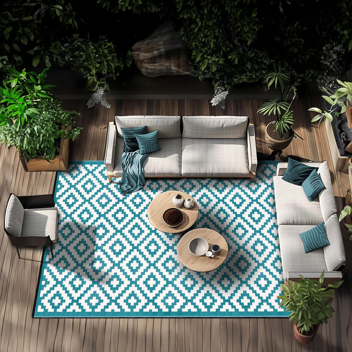 180 × 270 cm Nirvana Reversible Plastic Outdoor Rug