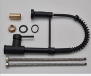 Black Pull-Out Kitchen Mixer Tap – 360° Swivel