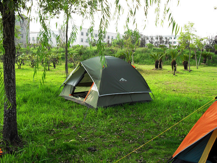 PU-Rated Double-Layer Camping Tent – Blue or Green
