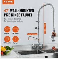 47-Inch Commercial Wall-Mount Pre-Rinse Faucet