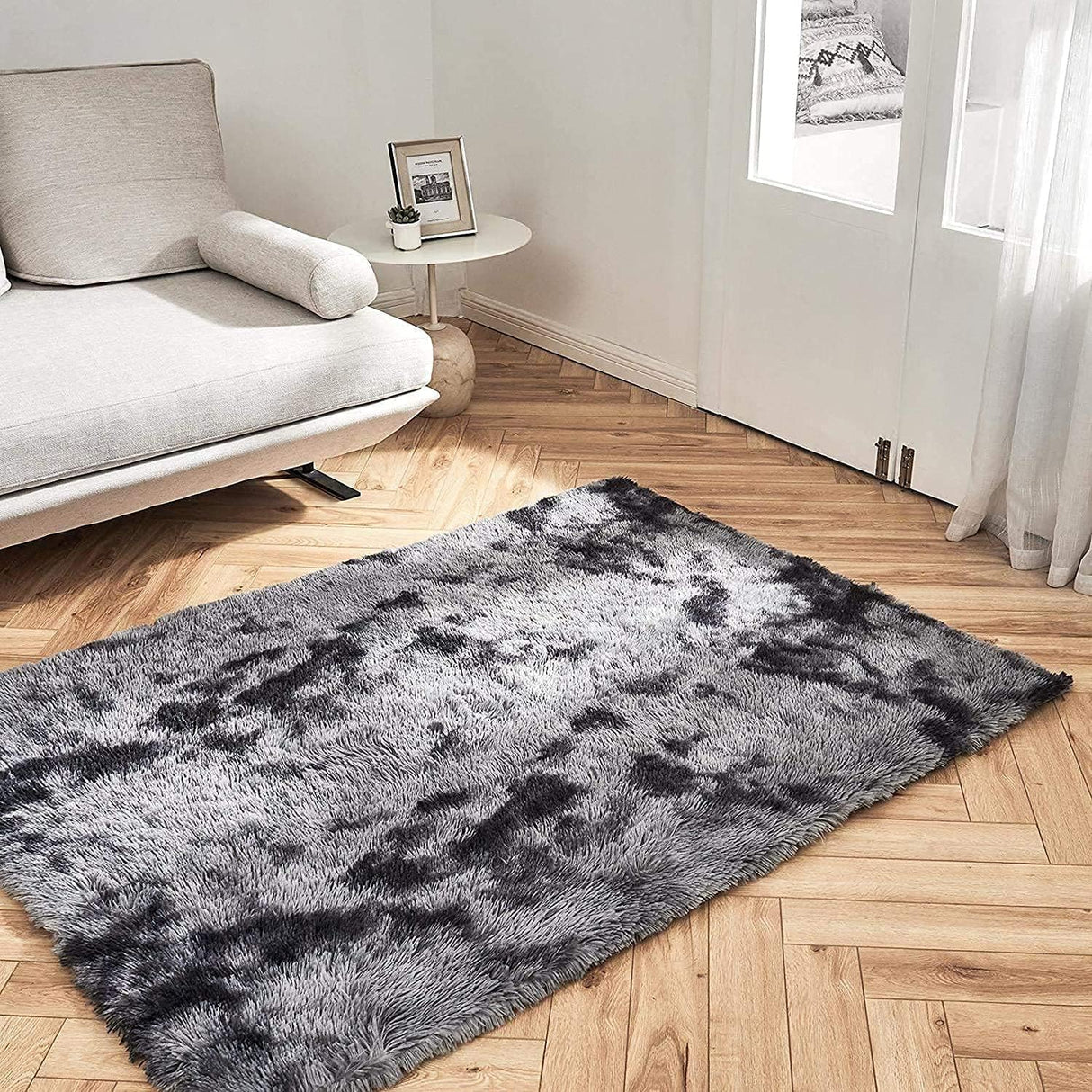 Area Rug Super Soft Indoor Modern Shag Shaggy Silky Smooth Rugs Fur Fluffy Anti-Skid Carpet Living Room Dining Room Bedroom Floor Mat