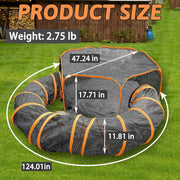 Pop-Open Mesh Cat Tent & Play Tunnel – Orange or Rainbow