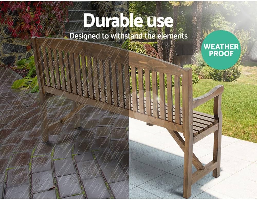 160 cm Water-Repellent Timber Garden Bench