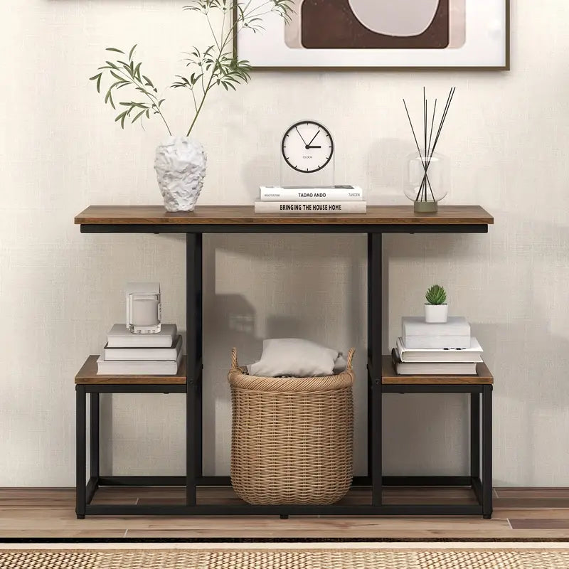 Rustic-Brown 2-Tier TV Stand
