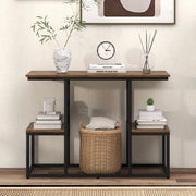 Rustic-Brown 2-Tier TV Stand