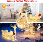 6 ft Pre-Lit Reindeer & Santa Sleigh Yard Display