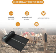 Chicken Coop Automatic Door, Chicken Automatic Door, Automatic Chicken Coop Door with Timer Aluminum Alloy Ip45 Waterproof Led Display Battery Powered Auto Chicken Door Opener