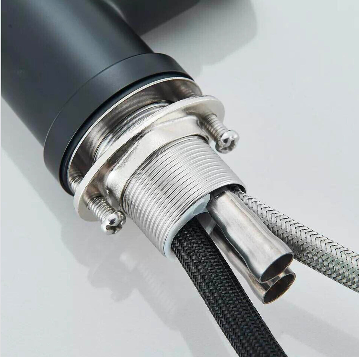 WELS Kitchen Mixer Tap Black 360° Pull Out 2-Mode Spray Laundry Sink Faucet