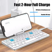 Folding Bluetooth Keyboard with Magnetic Device Stand