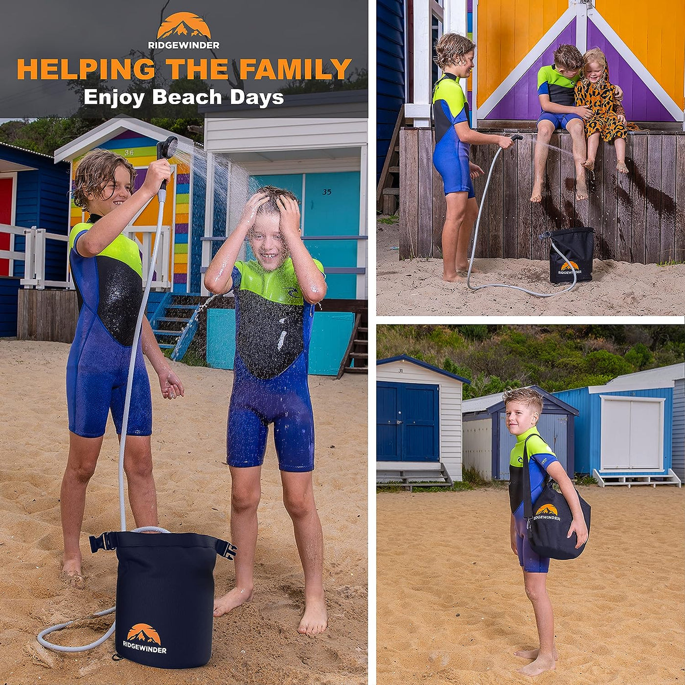 Rechargeable Camping Shower Kit with 10 L Dry Bag