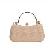 Heart-Shaped Metallic Evening Clutch with Chain – Gold or Silver