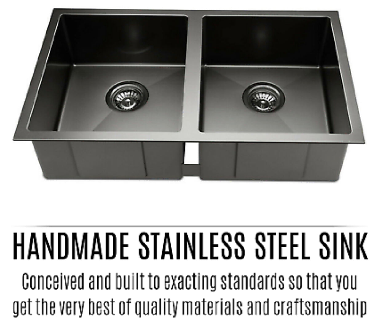 770 × 450 mm Nano-Black Double-Bowl Stainless-Steel Sink