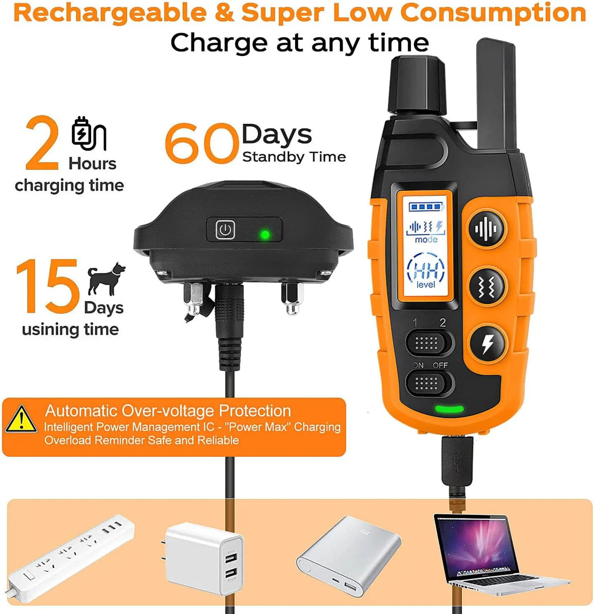 AvviKro Remote Dog Training Collar – 3300ft, 1 or 2 Dogs