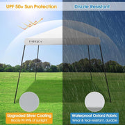 Adjustable White Pop-Up Canopy with Mesh Sidewalls