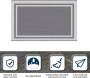 152 × 244 cm Grey & White Reversible Outdoor Rug