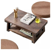 Adjustable Folding Solid-Wood Tatami Tea Table