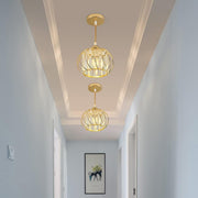 Modern Crystal Ceiling Light Fixture- Industrial Mini Semi Flush Mount Ceiling Lighting LED Crystal Chandeliers Fitting for Kitchen Hallway Dining Rooms Living Room (B-Gold)