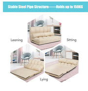 6-Position Foldable Floor Sofa with 2 Pillows