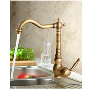 Antique Brass 360°Swivel Basin Taps Mixer Sink Laundry Kitchen Faucet Spout
