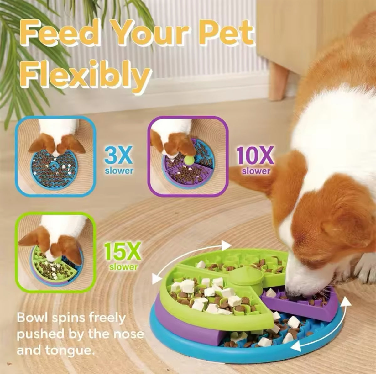 3-Layer Interactive Pet Puzzle Slow Feeder