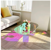 Iridescent Acrylic Oval Coffee Table