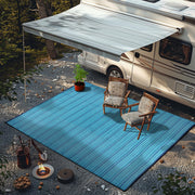 180 × 180 cm Turquoise Reversible Plastic Outdoor Rug