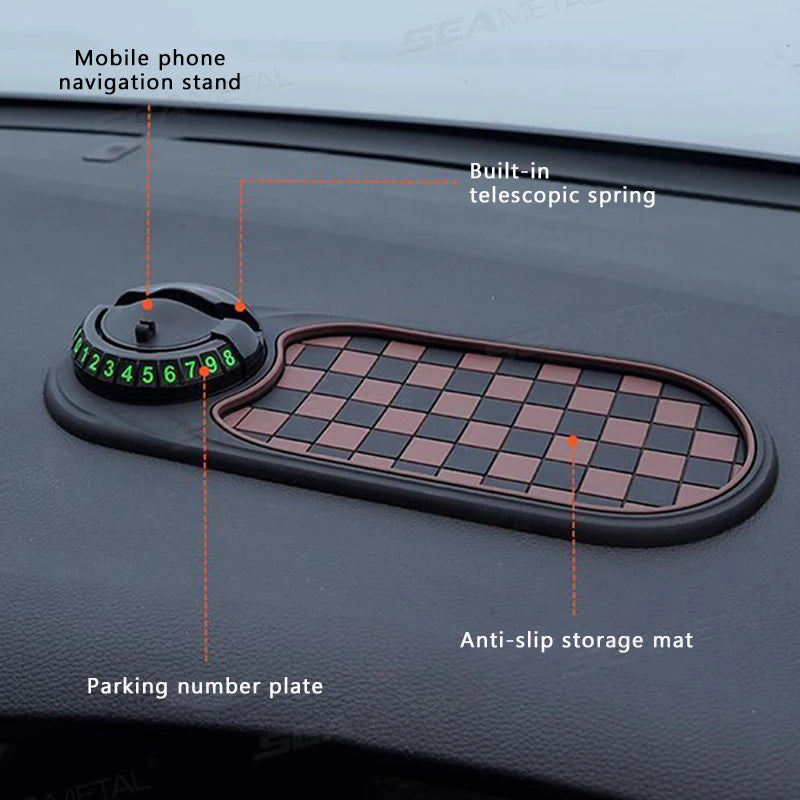 2-in-1 Anti-Slip Dashboard Mat with Rotating Phone Mount