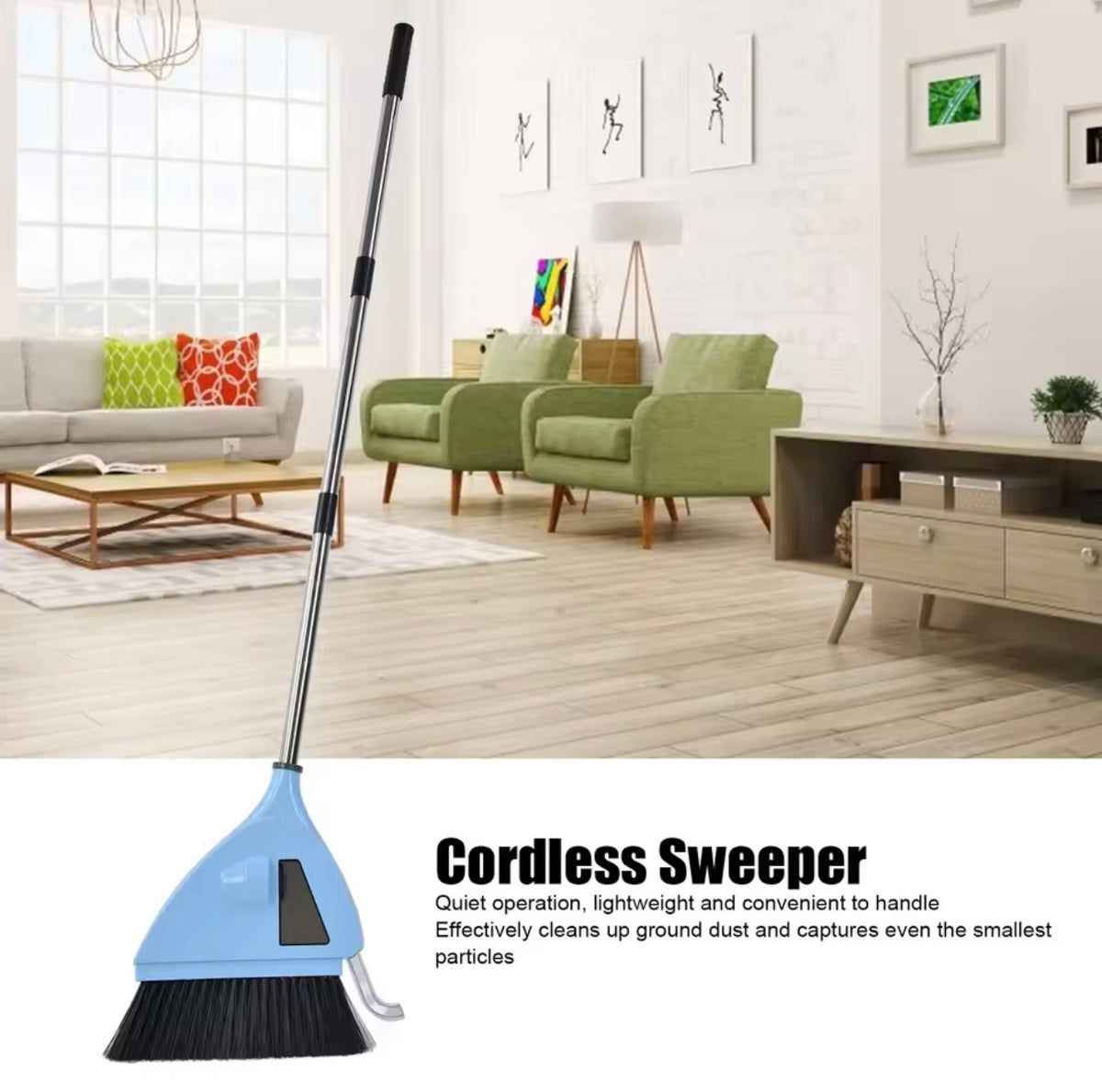 USB-Rechargeable 2-in-1 Vacuum Broom & Floor Sweeper