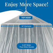 Extra-Large Untreated Hanging Mosquito Net – 8.5ft High, 34in Hoop