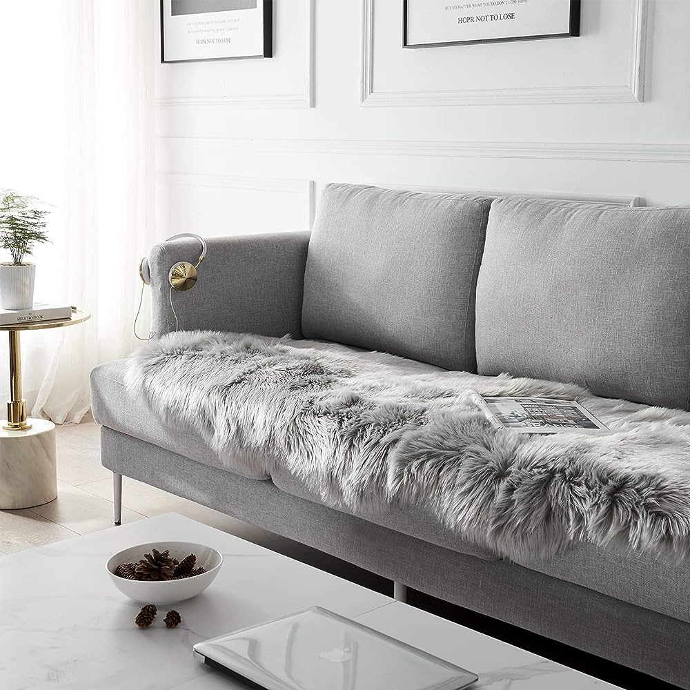 60 × 180 cm Pink Faux-Sheepskin Fur Runner