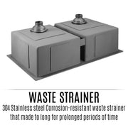 770 × 450 mm Nano-Black Double-Bowl Stainless-Steel Sink